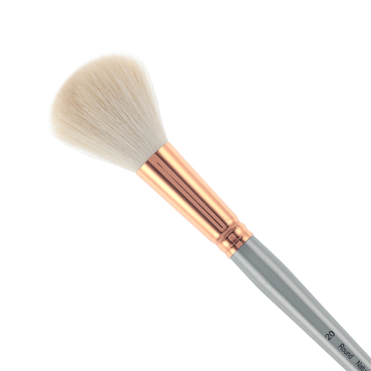 Creative Mark Goat Hair Mop Brush - # 20 Round, Natural Goat Hair for Watercolor, Oil, Acrylic & Makeup Blending – Ultra‑Soft White Hair – Short‑Handle, High‑Absorbency Artist Mop